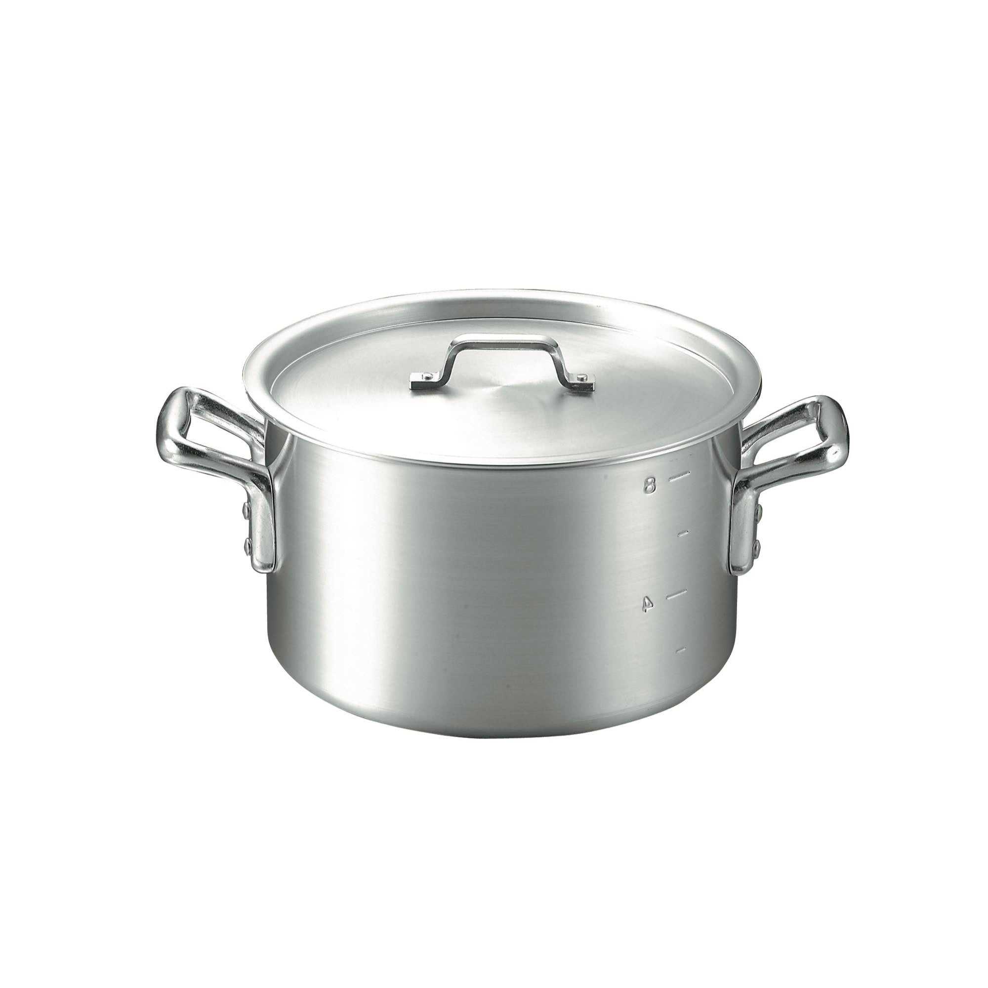 半寸胴鍋 超厚底 目盛付（アルミ製）