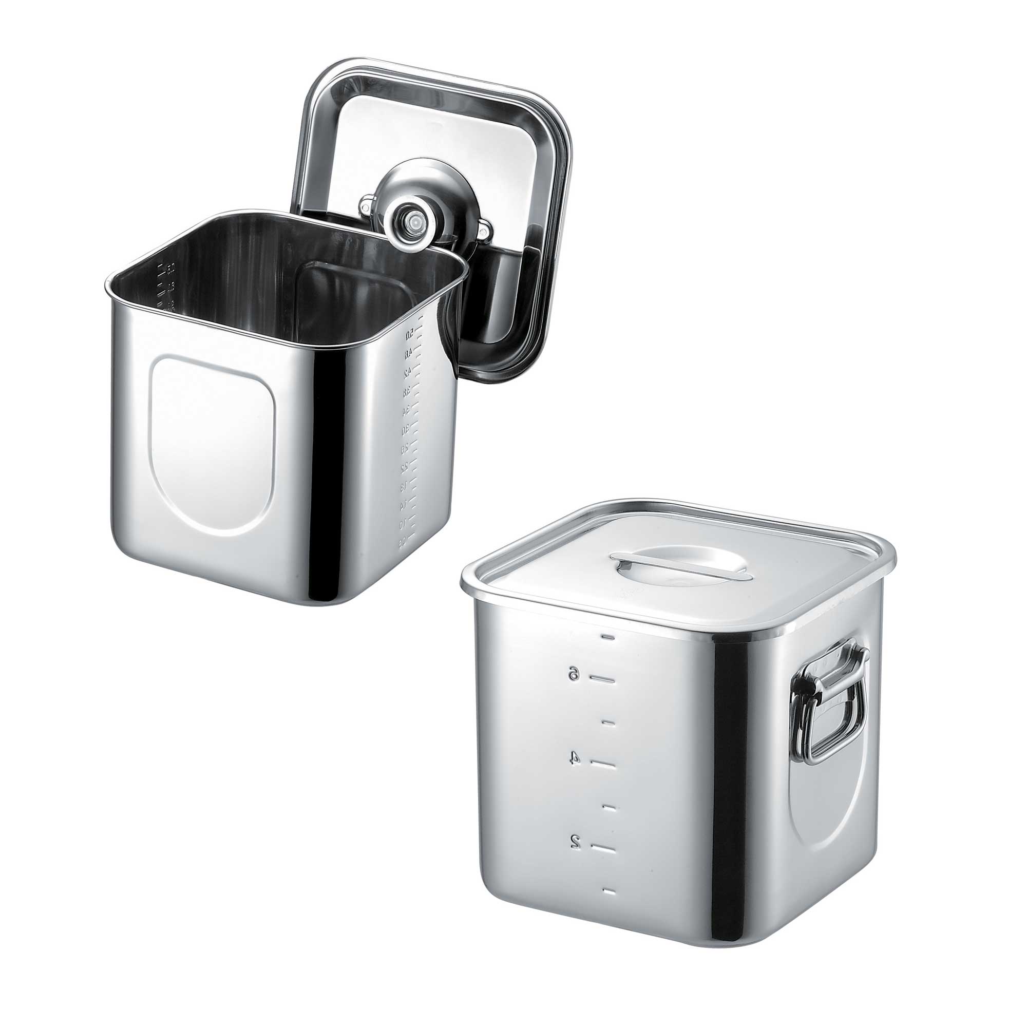 深型角キッチンポット（目盛付）